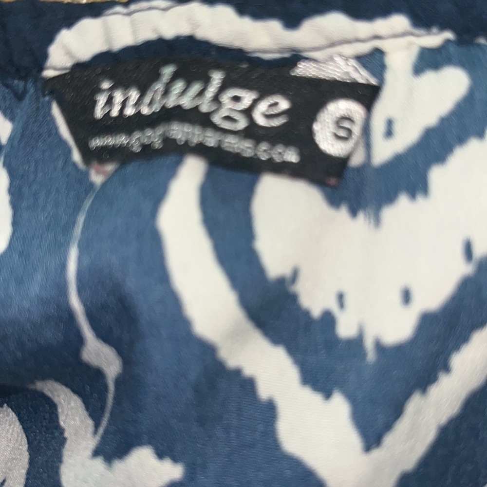 Indulge blue and white geometric print sleeveless maxi dress size Small - Picture 12 of 13